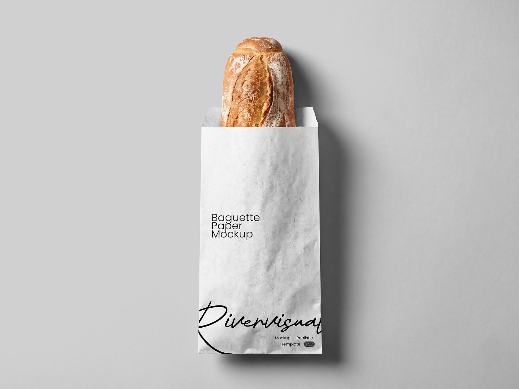 Baguette Paper Bag Packaging Mockup