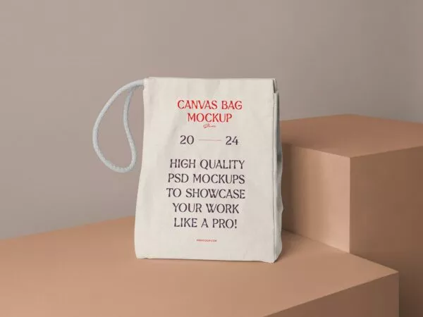 Canvas Bag with Rope Handle Free Mockup