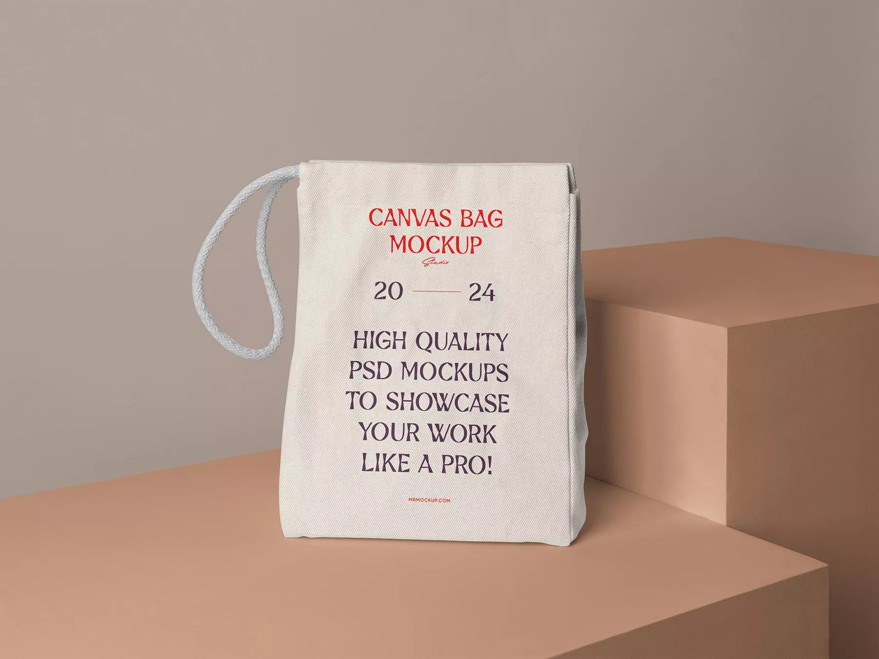 Canvas Bag with Rope Handle Free Mockup