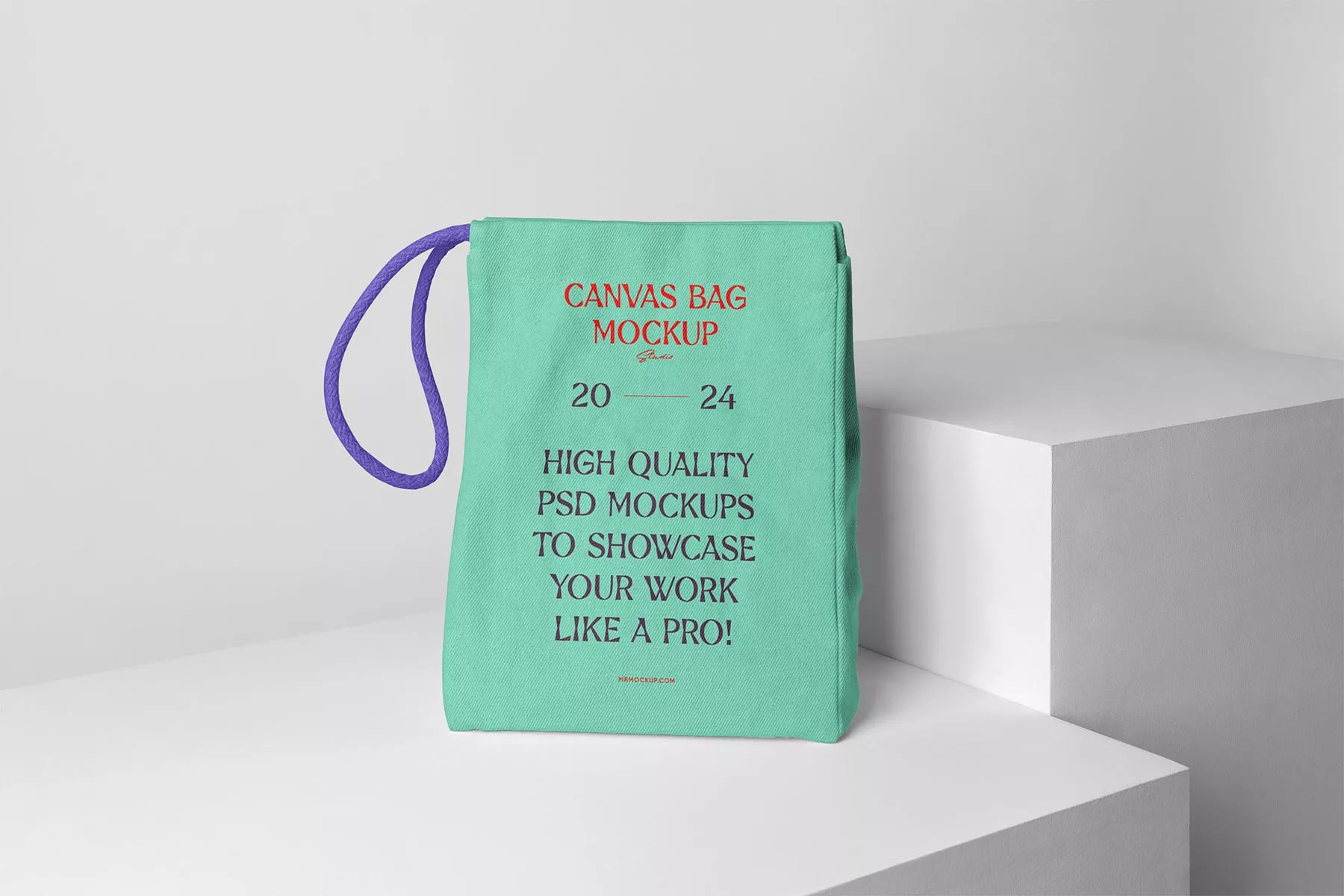 Canvas Bag with Rope Handle Free Mockup