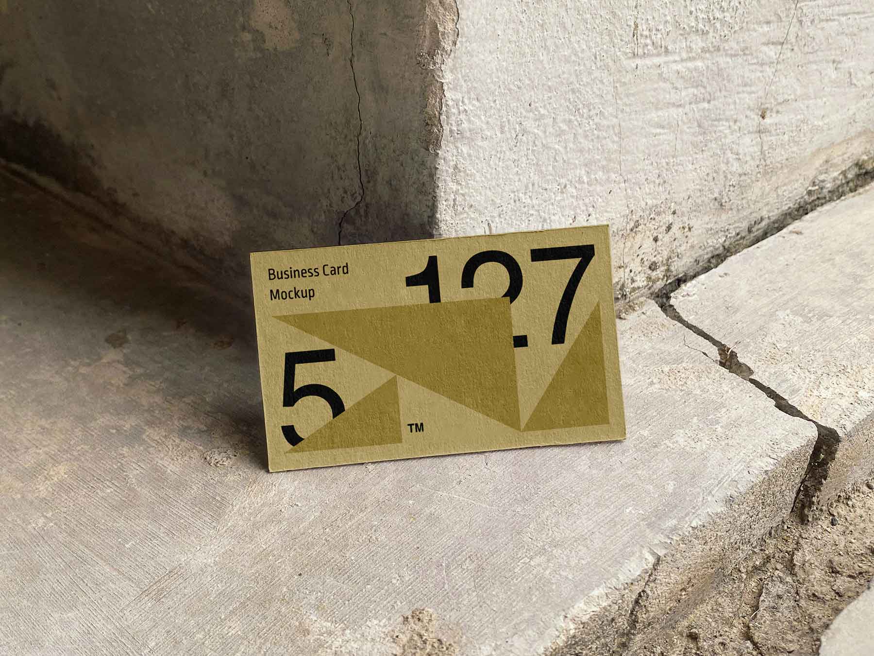 Concrete Business Card Mockup (Free Download)