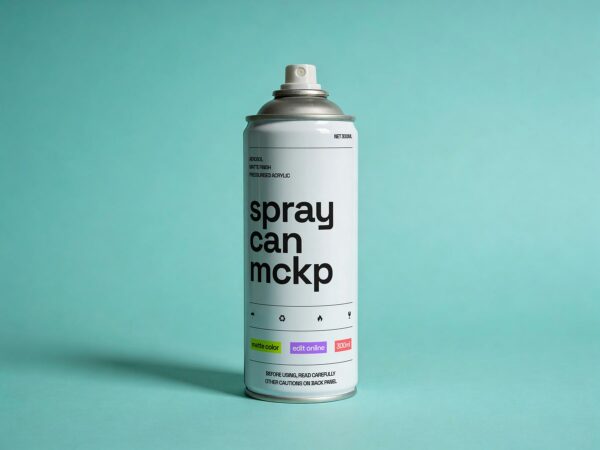 Free Aerosol Spray Can Mockup