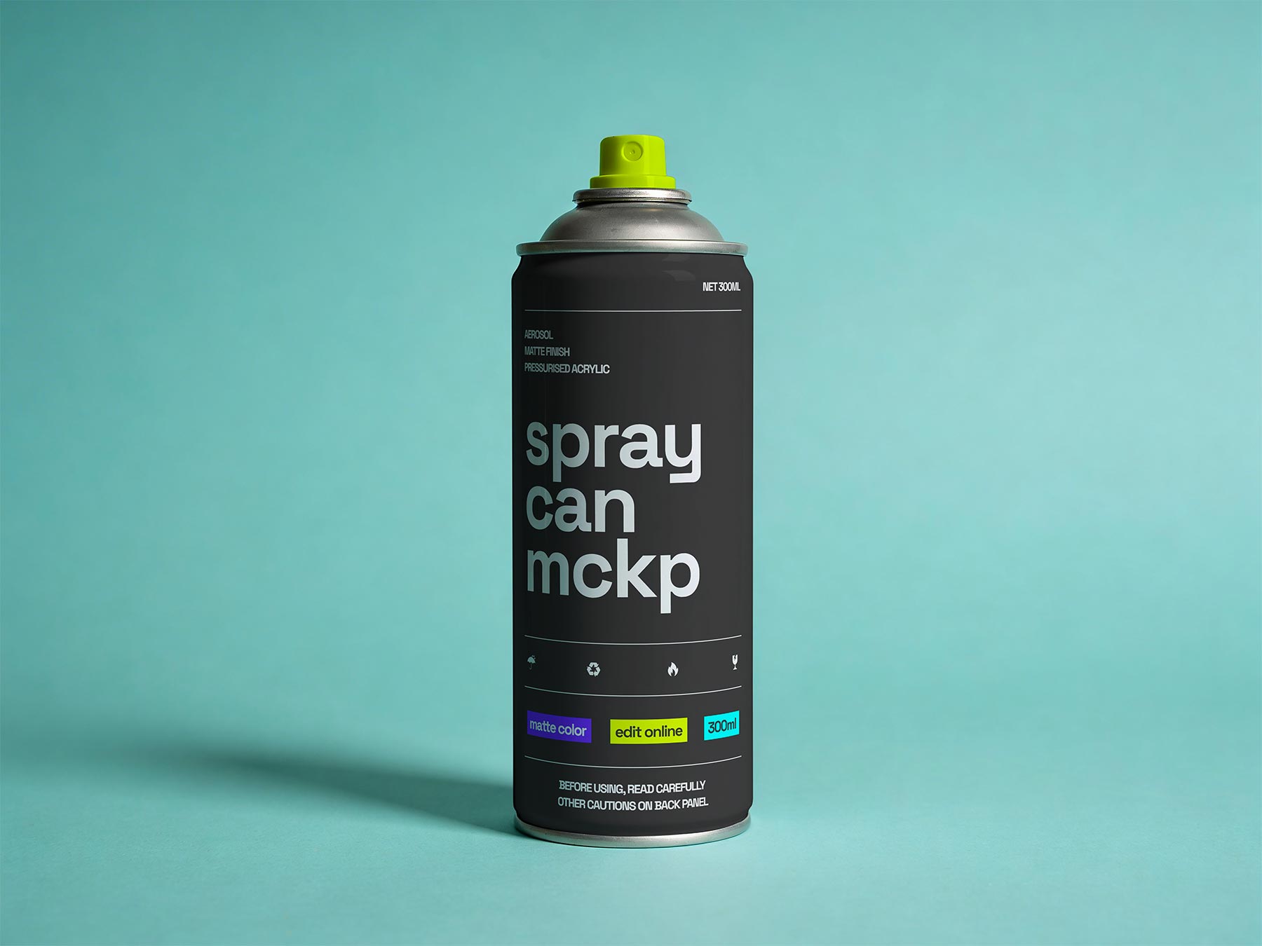 Free Aerosol Spray Can Mockup