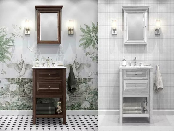 Free Classic Bathroom Wallpaper Mockup – Interior Wall Display
