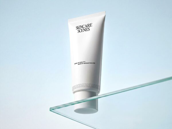 Free Cosmetic Squeeze Tube Mockup – Skincare Display