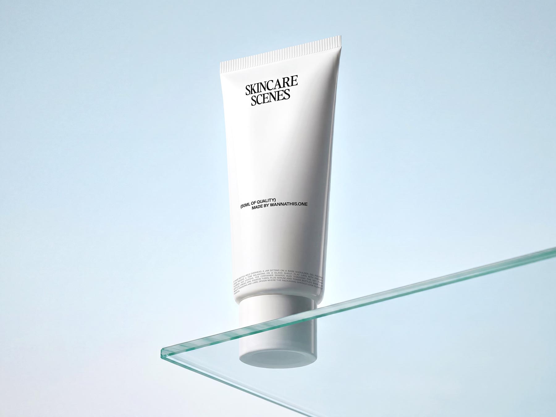 Free Cosmetic Squeeze Tube Mockup – Skincare Display