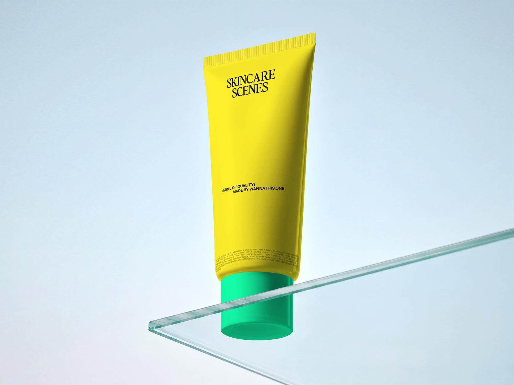 Free Cosmetic Squeeze Tube Mockup – Skincare Display