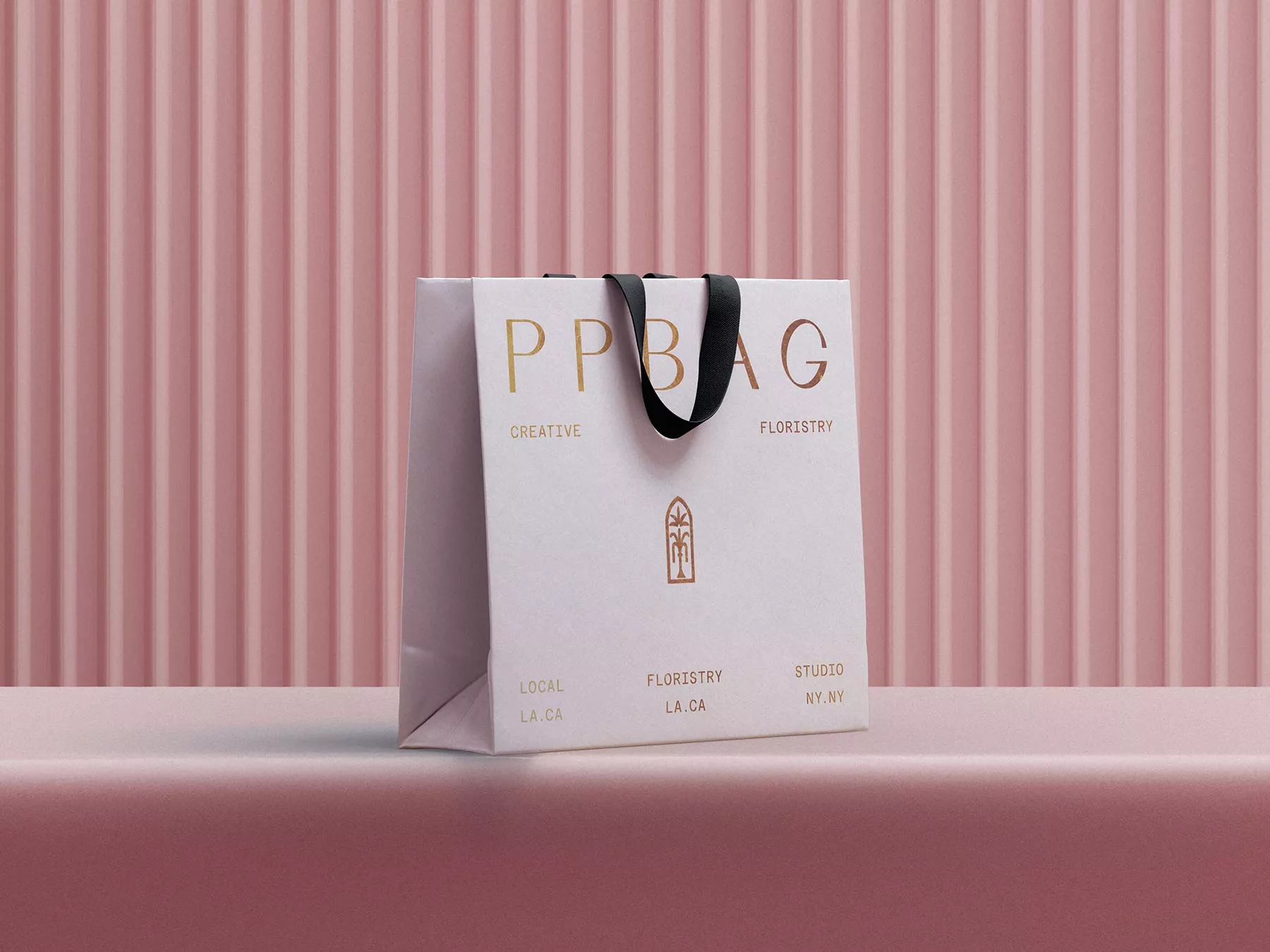 Free Paper Shopping Bag Mockup with Foil Stamping