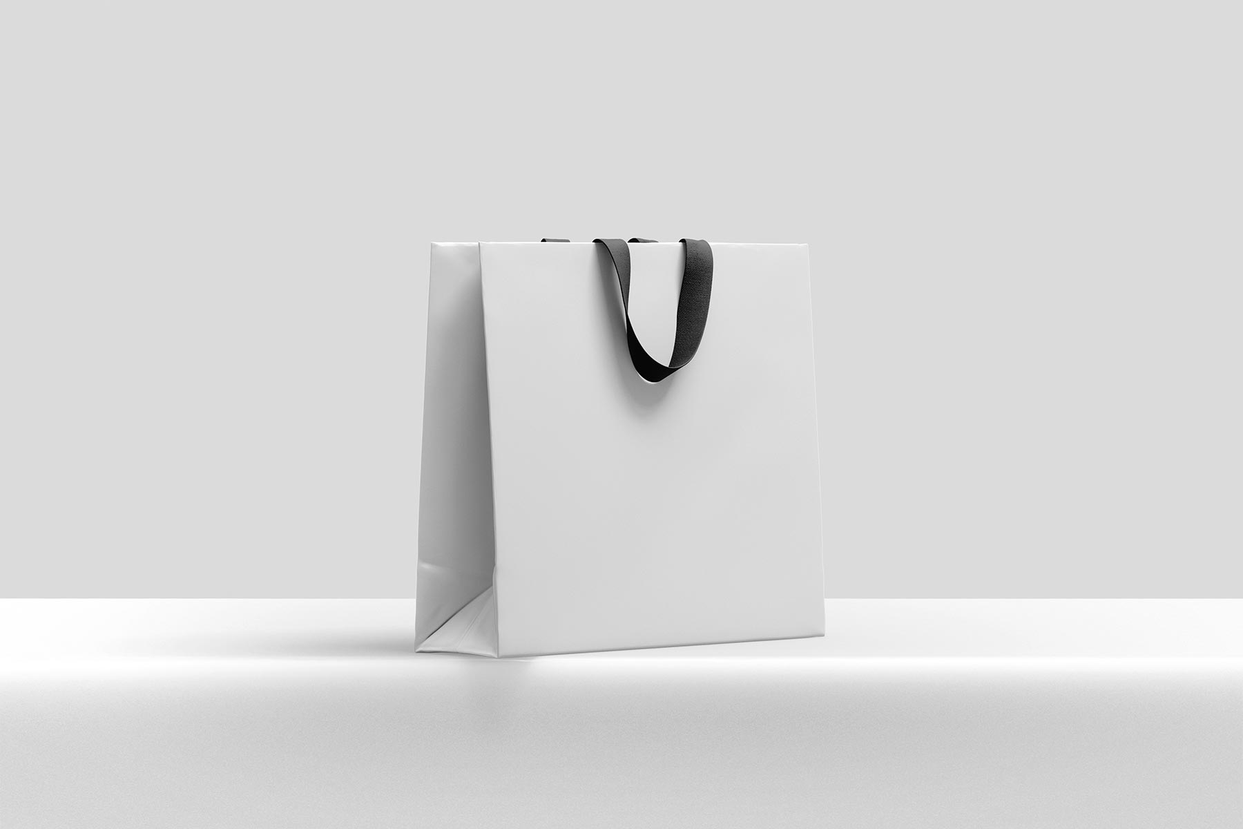 Free Paper Shopping Bag Mockup with Foil Stamping