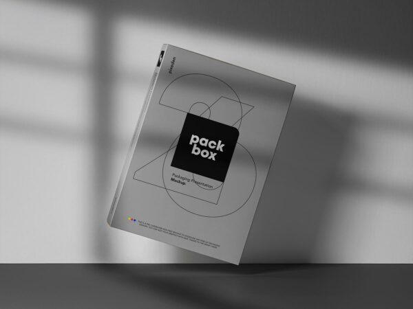 Free Rectangular Cardboard Product Box Mockup