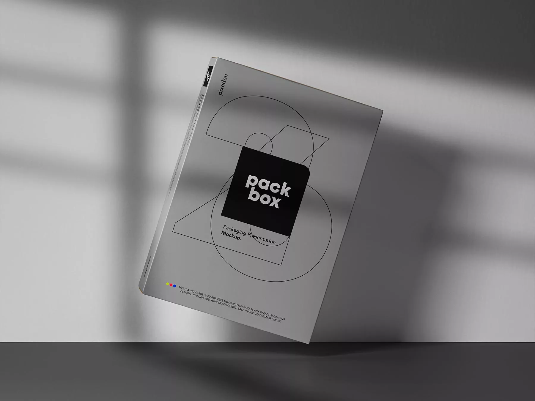 Free Rectangular Cardboard Product Box Mockup