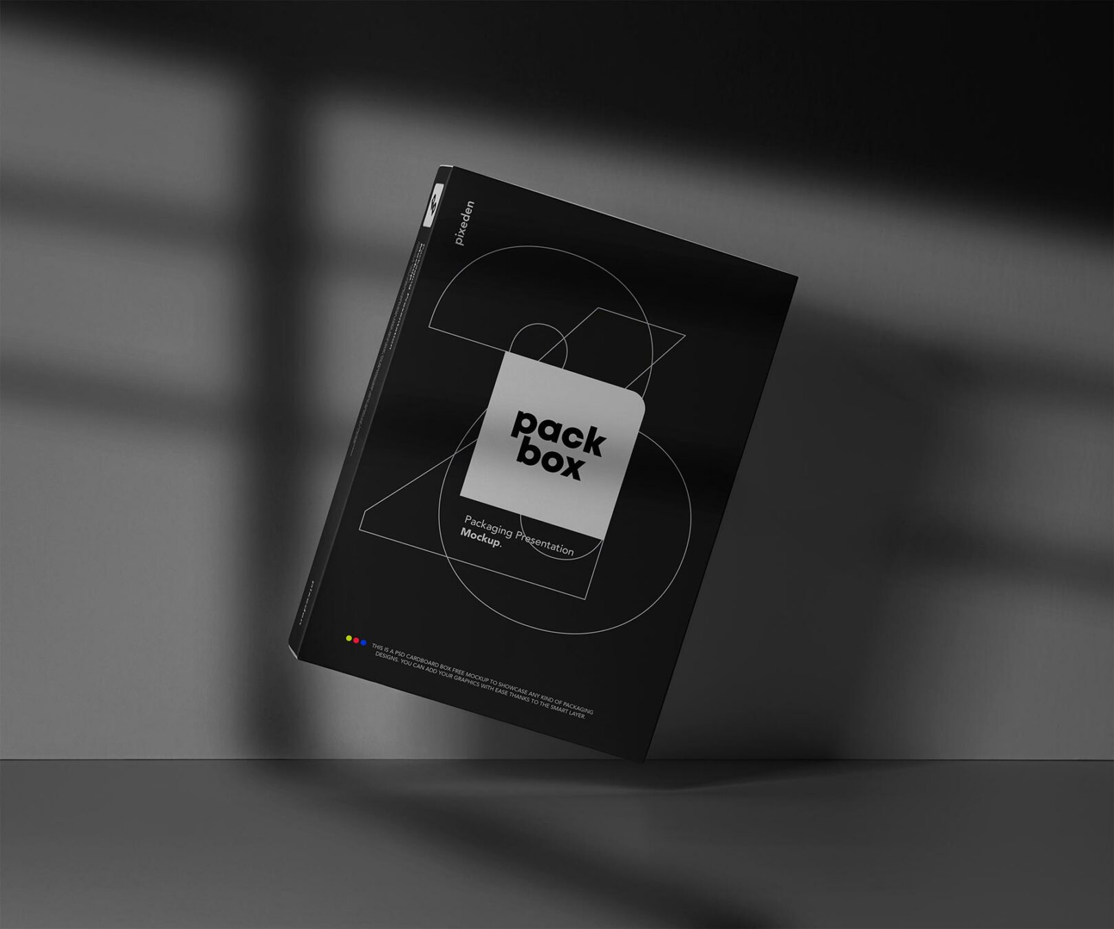 Free Rectangular Cardboard Product Box Mockup
