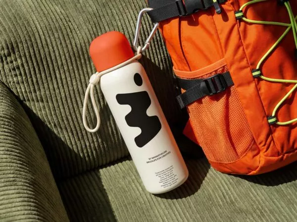Free Reusable Water Bottle with Carabiner Mockup