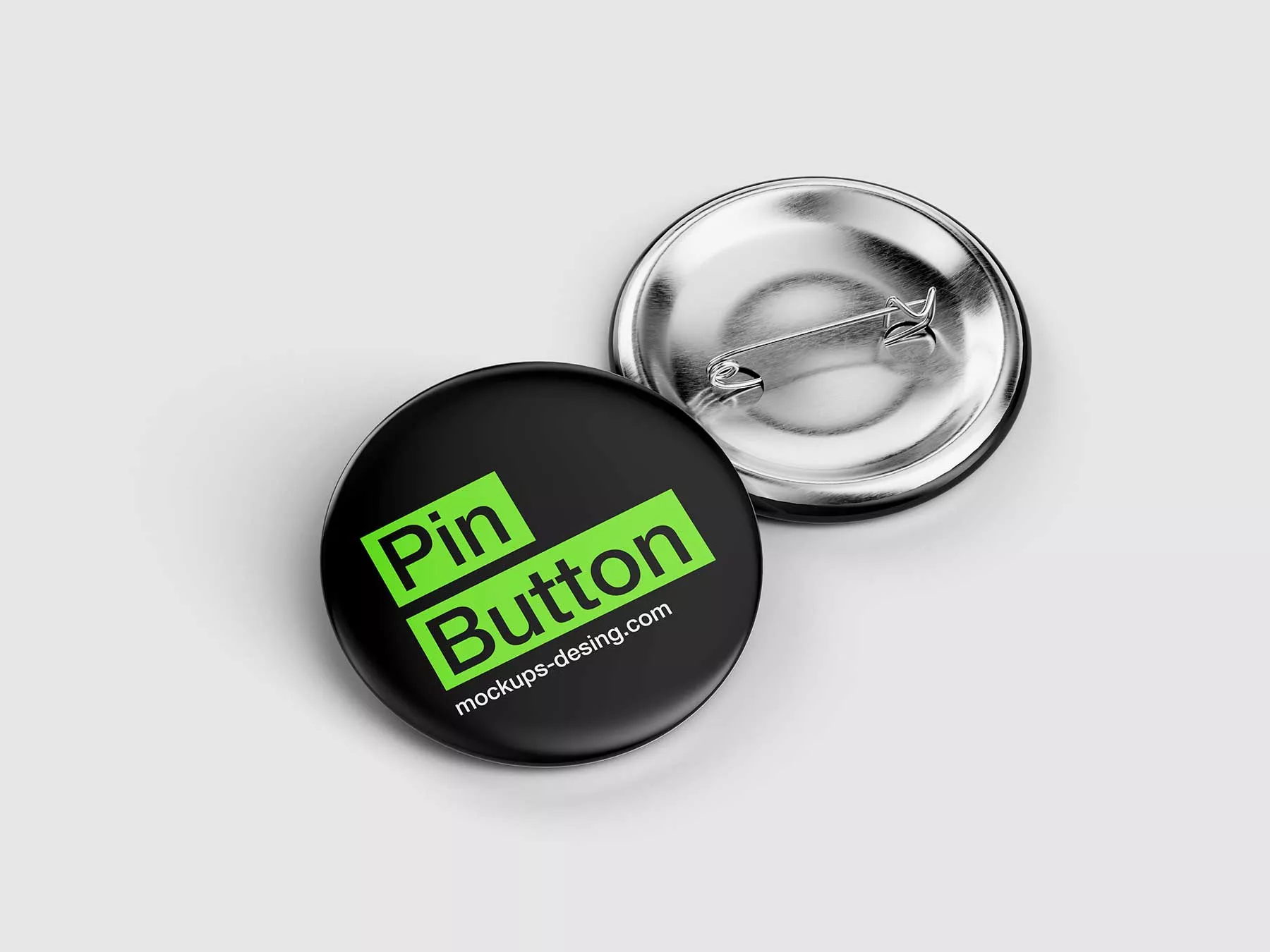 Free Round Pin Button Badge Mockup Set