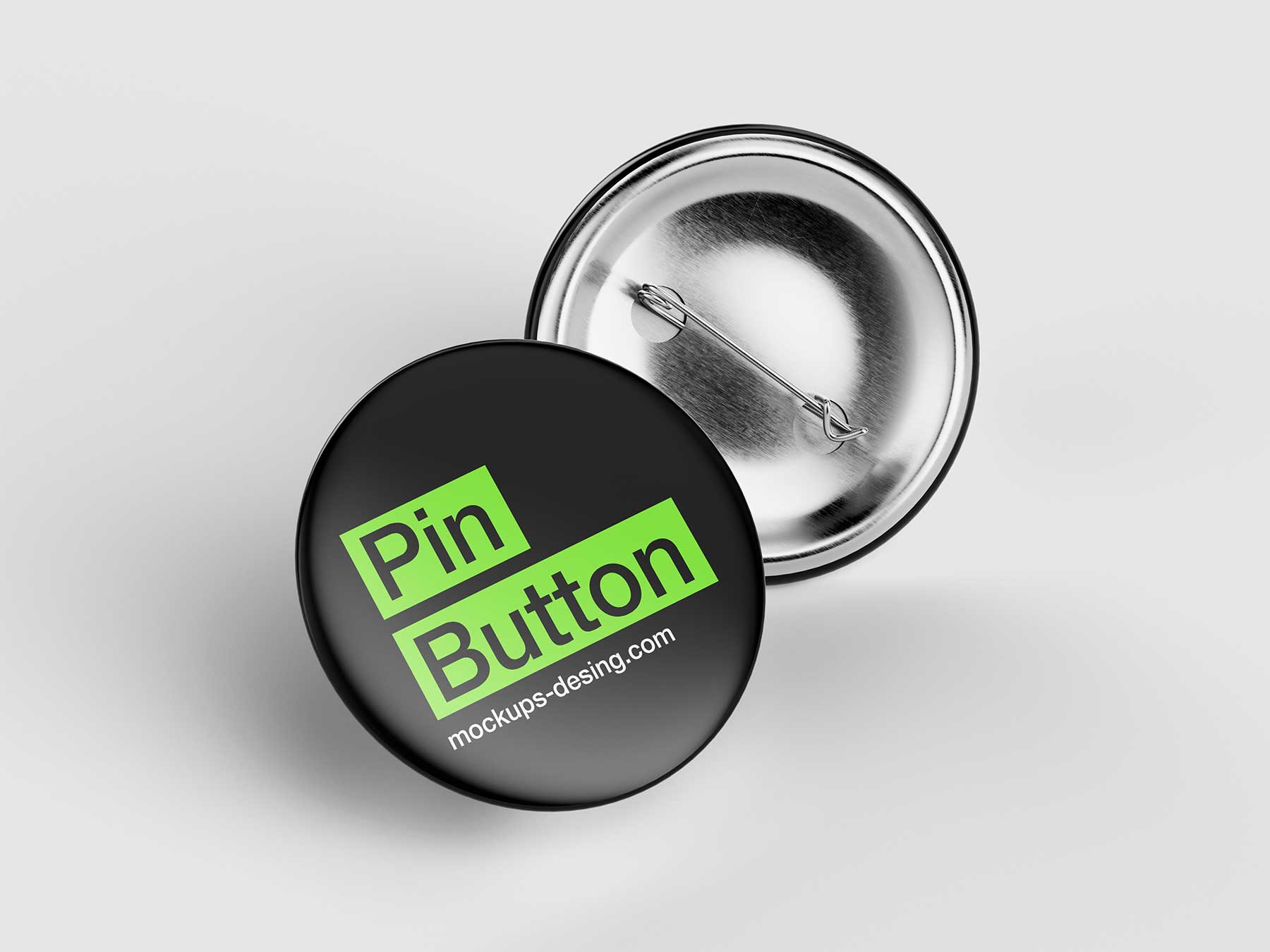Free Round Pin Button Badge Mockup Set
