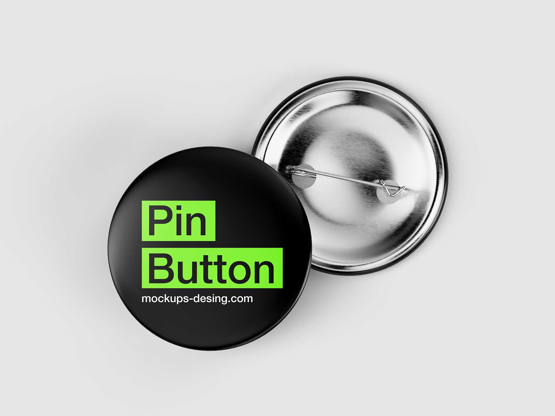 Free Round Pin Button Badge Mockup Set