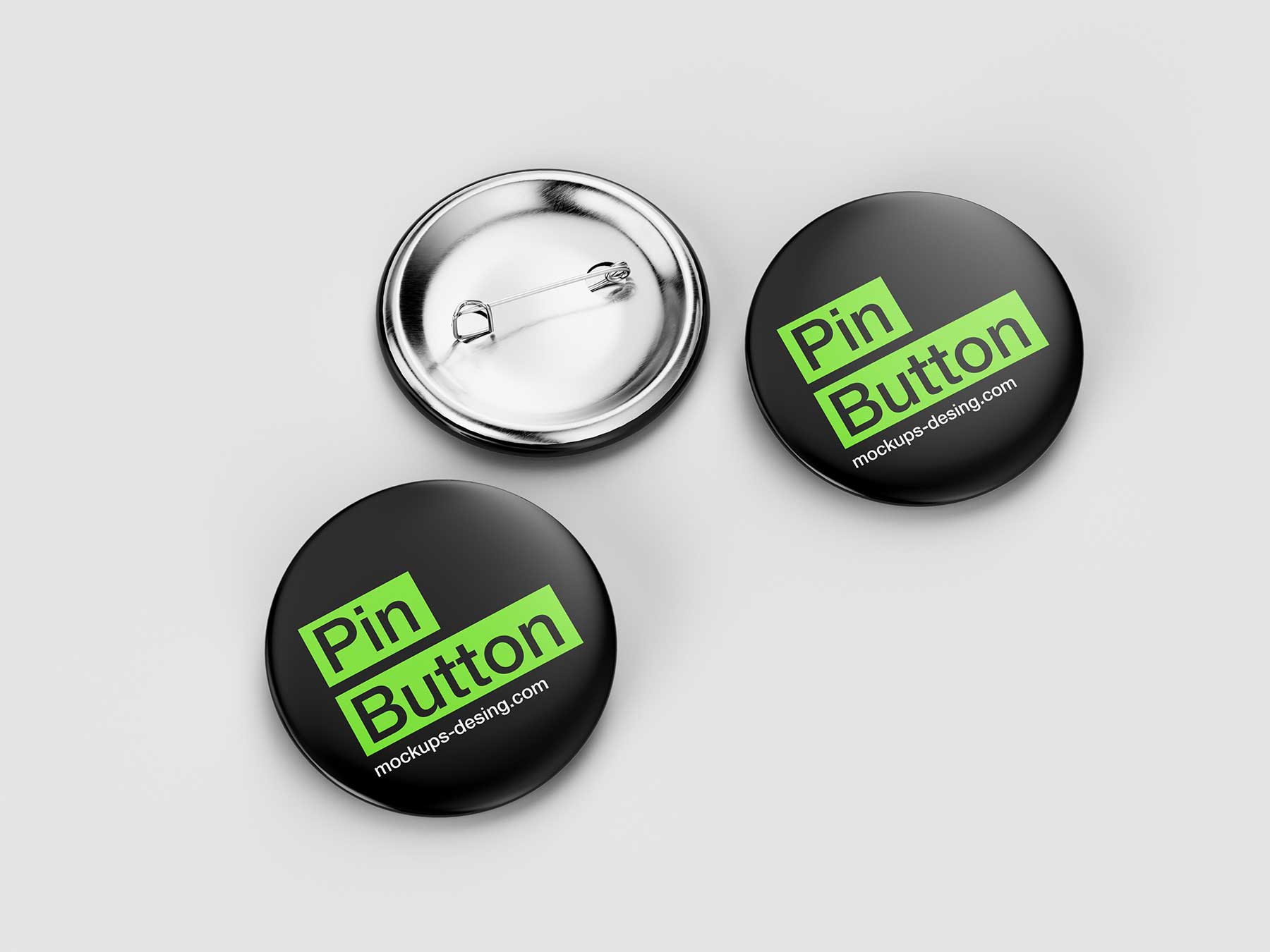 Free Round Pin Button Badge Mockup Set