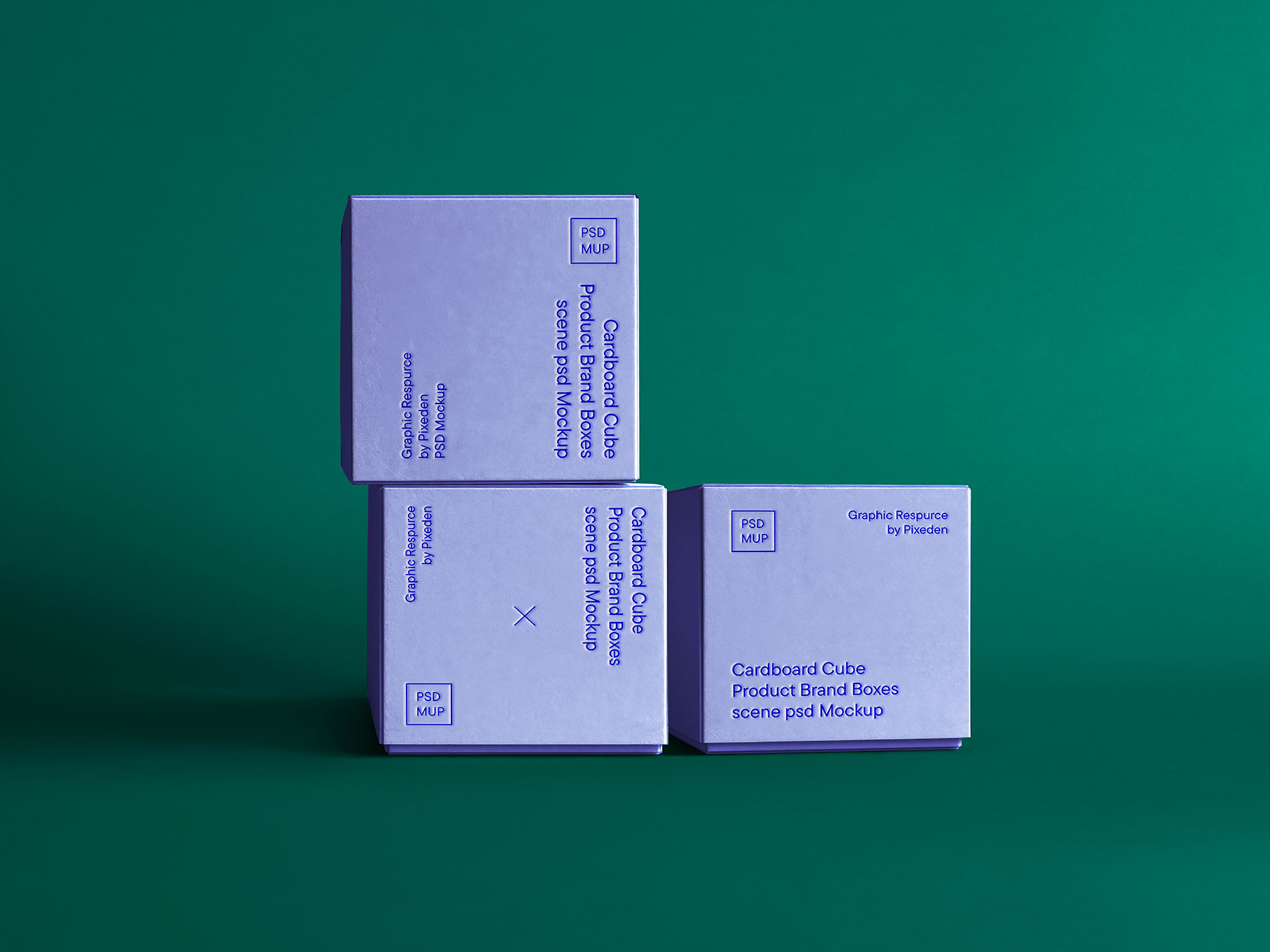 Free Stacked Cardboard Cube Product Boxes Mockup