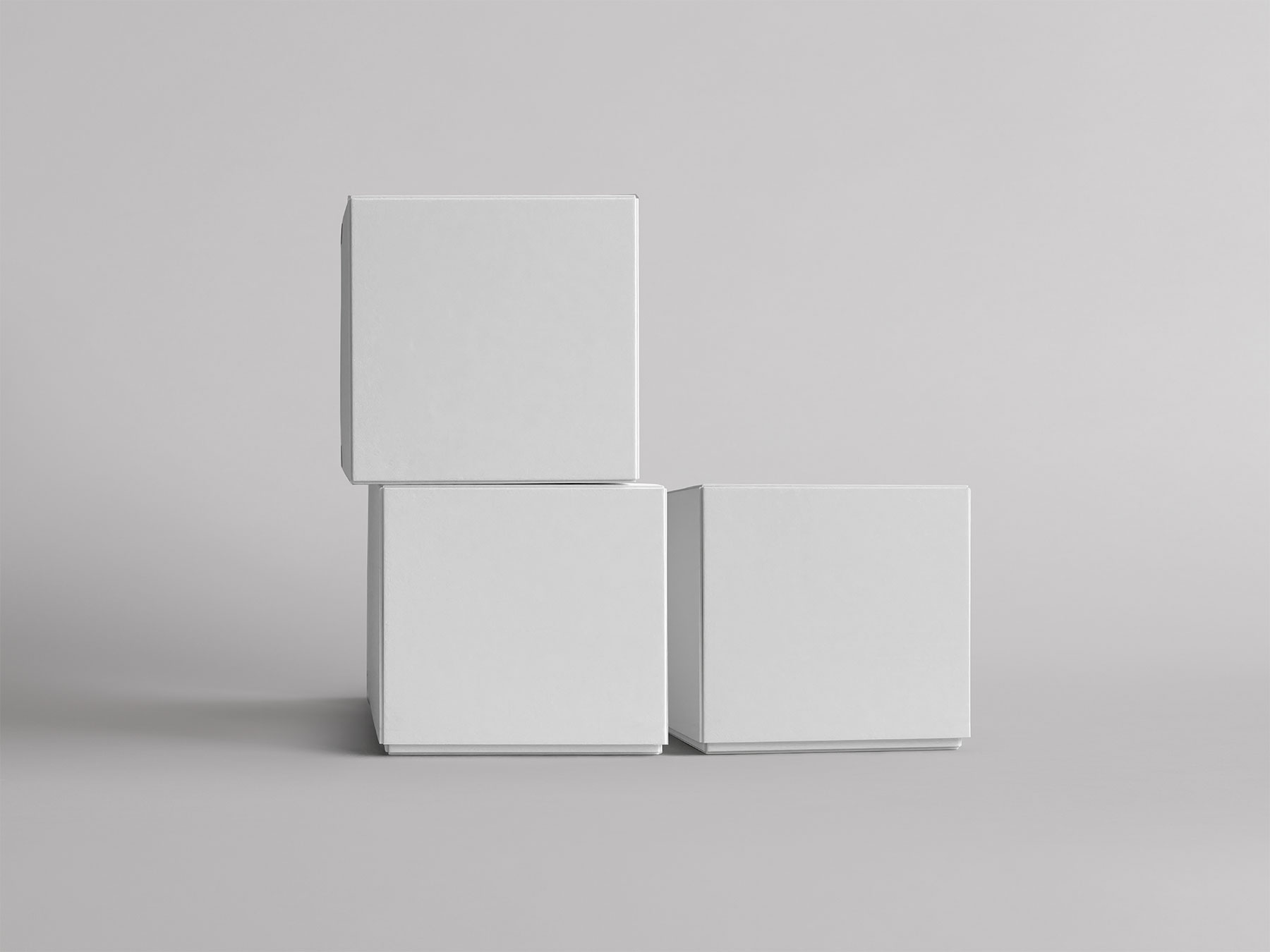 Free Stacked Cardboard Cube Product Boxes Mockup