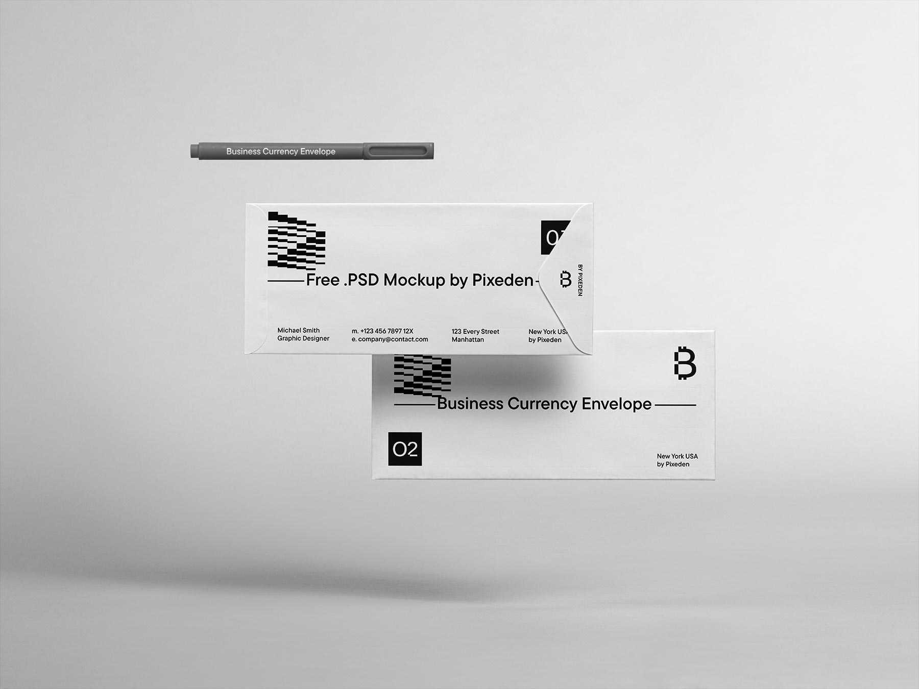 Kraft Business Envelope Free Mockup