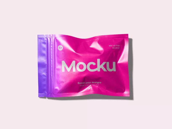 Mini Metallic Ziplock Bag Mockup