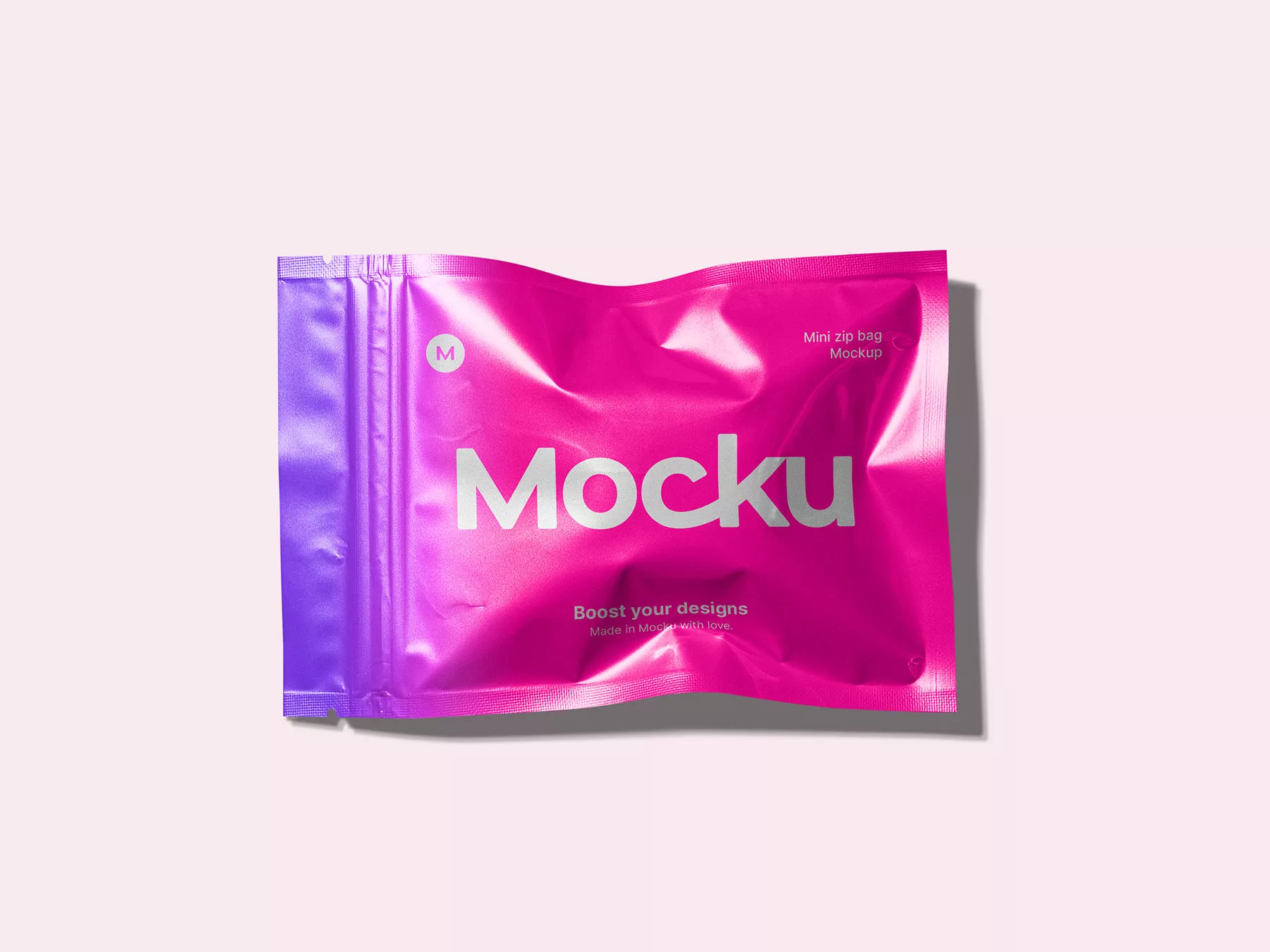 Mini Metallic Ziplock Bag Mockup