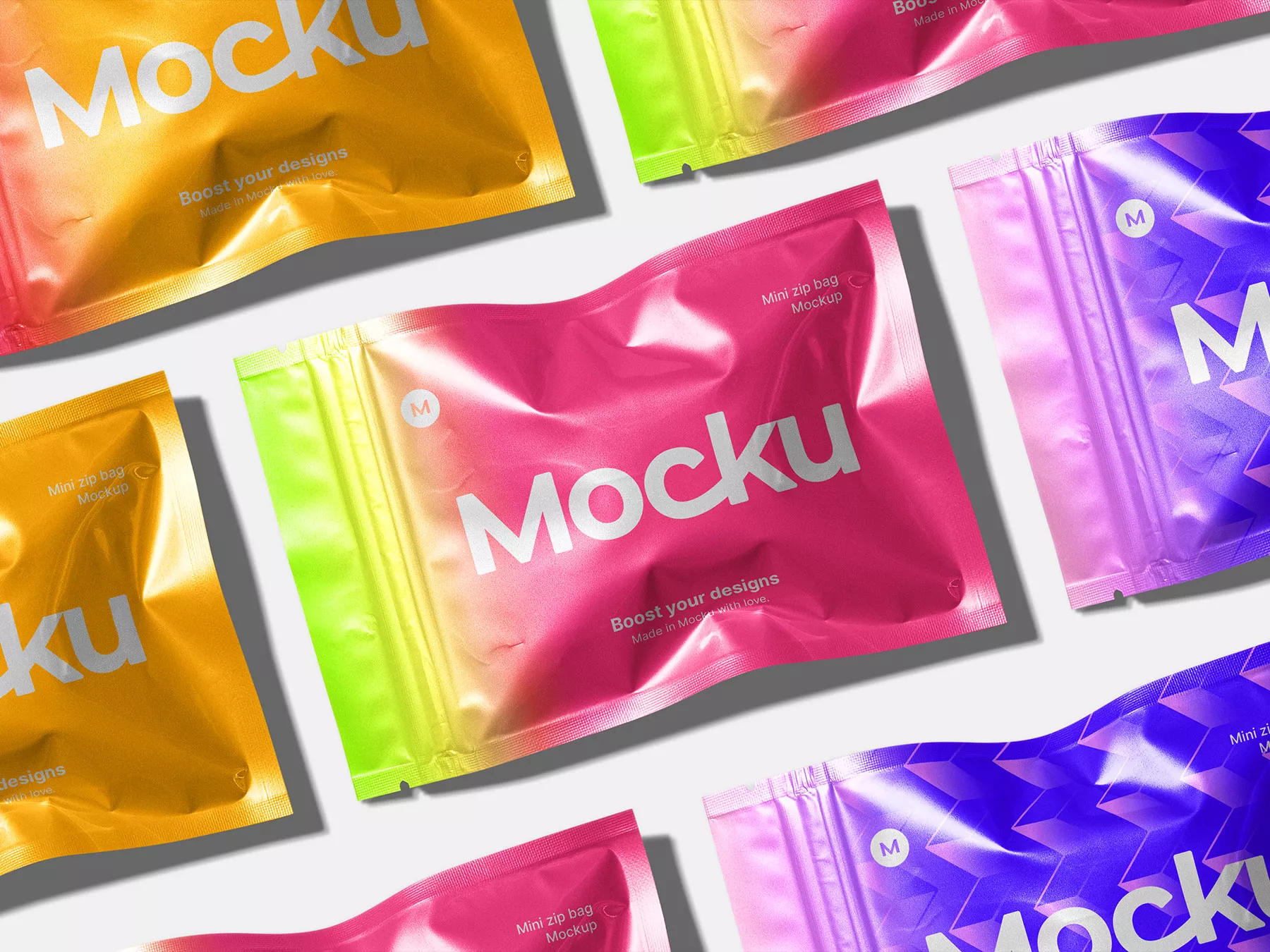 Mini Metallic Ziplock Bag Mockup