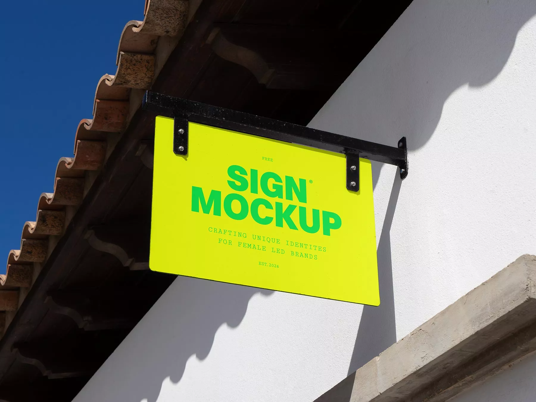 Outdoor Hanging Signboard Free Mockup