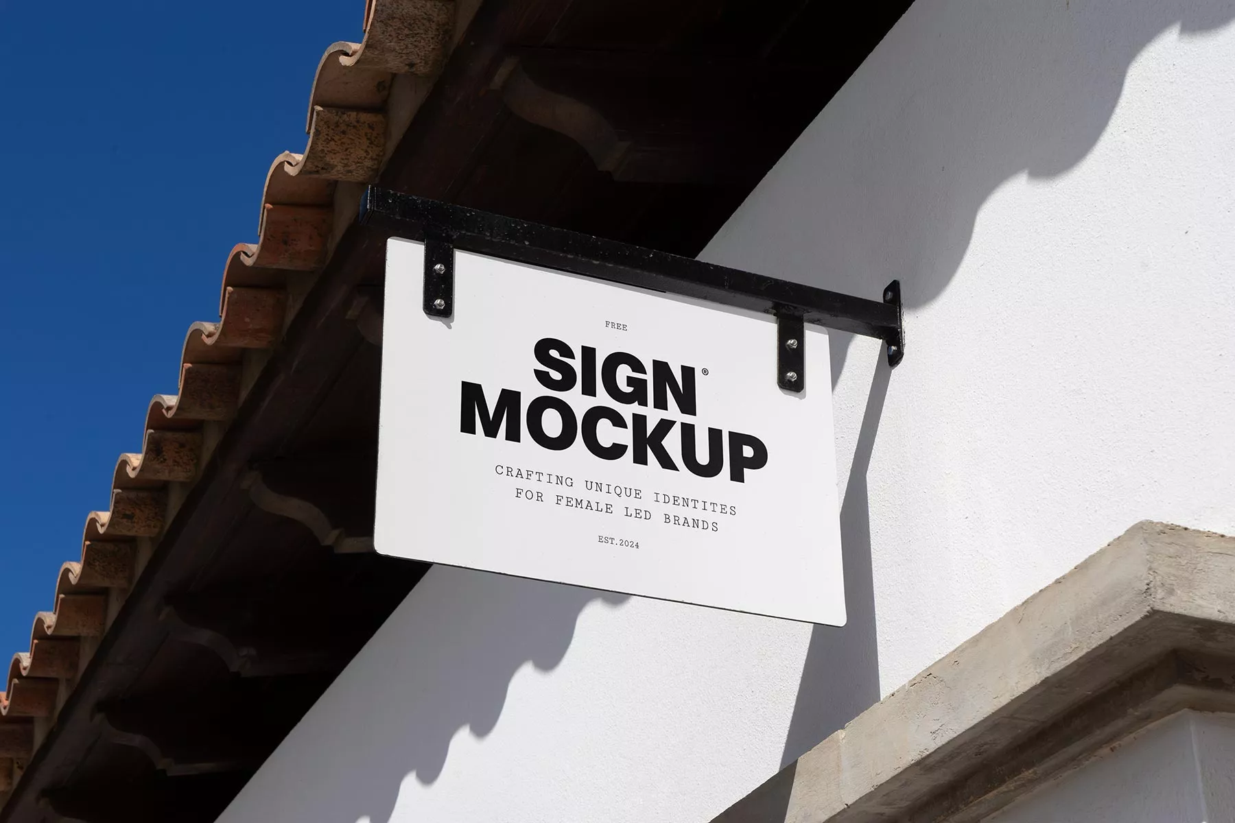 Outdoor Hanging Signboard Free Mockup