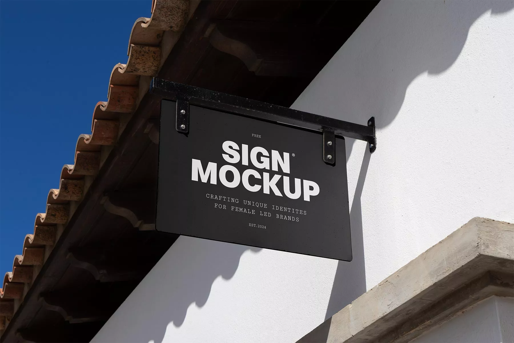 Outdoor Hanging Signboard Free Mockup
