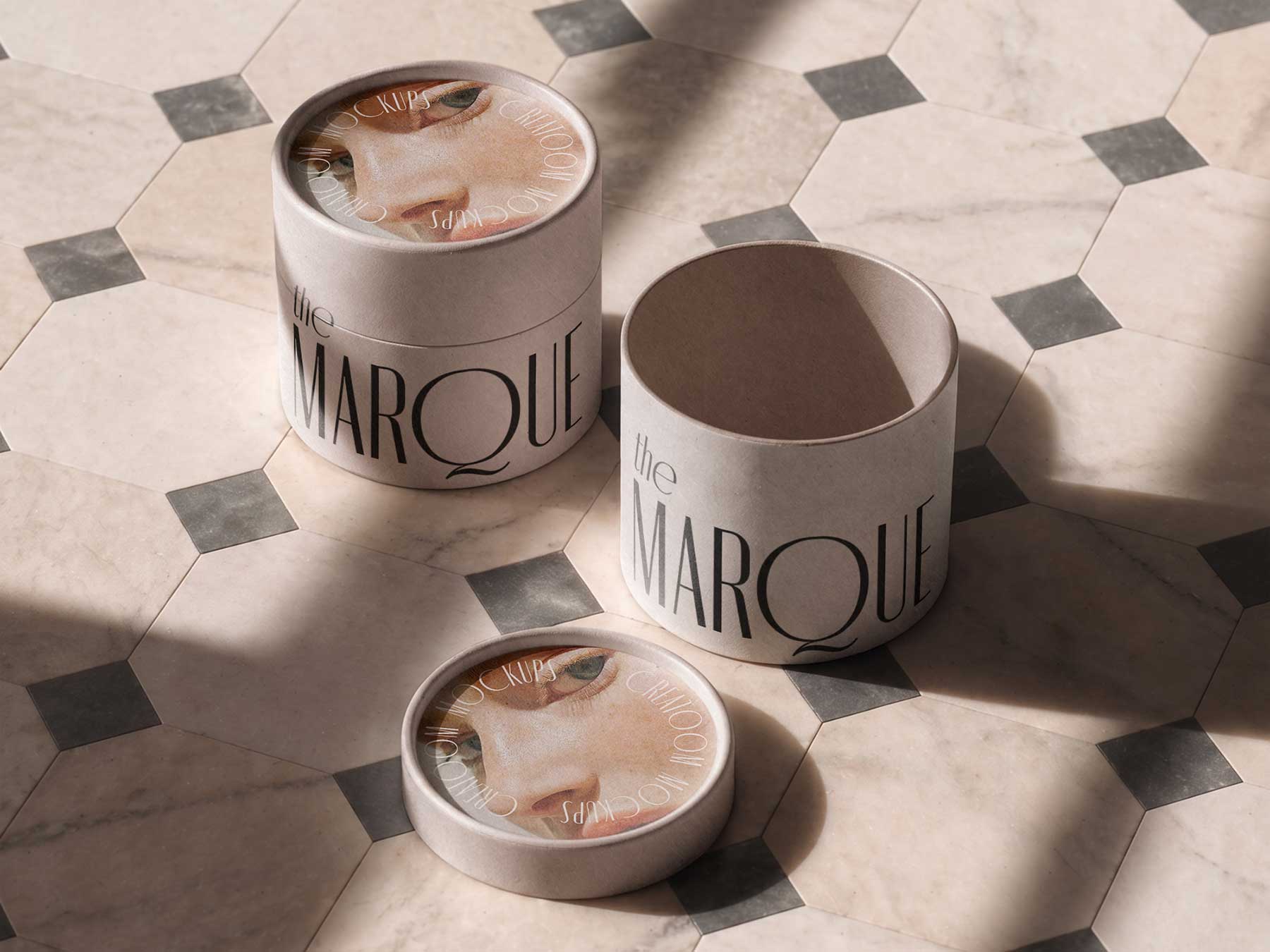 Round Paper Tube Packaging Free Mockup