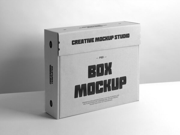 Standing Packaging Box Mockup (Free Download)