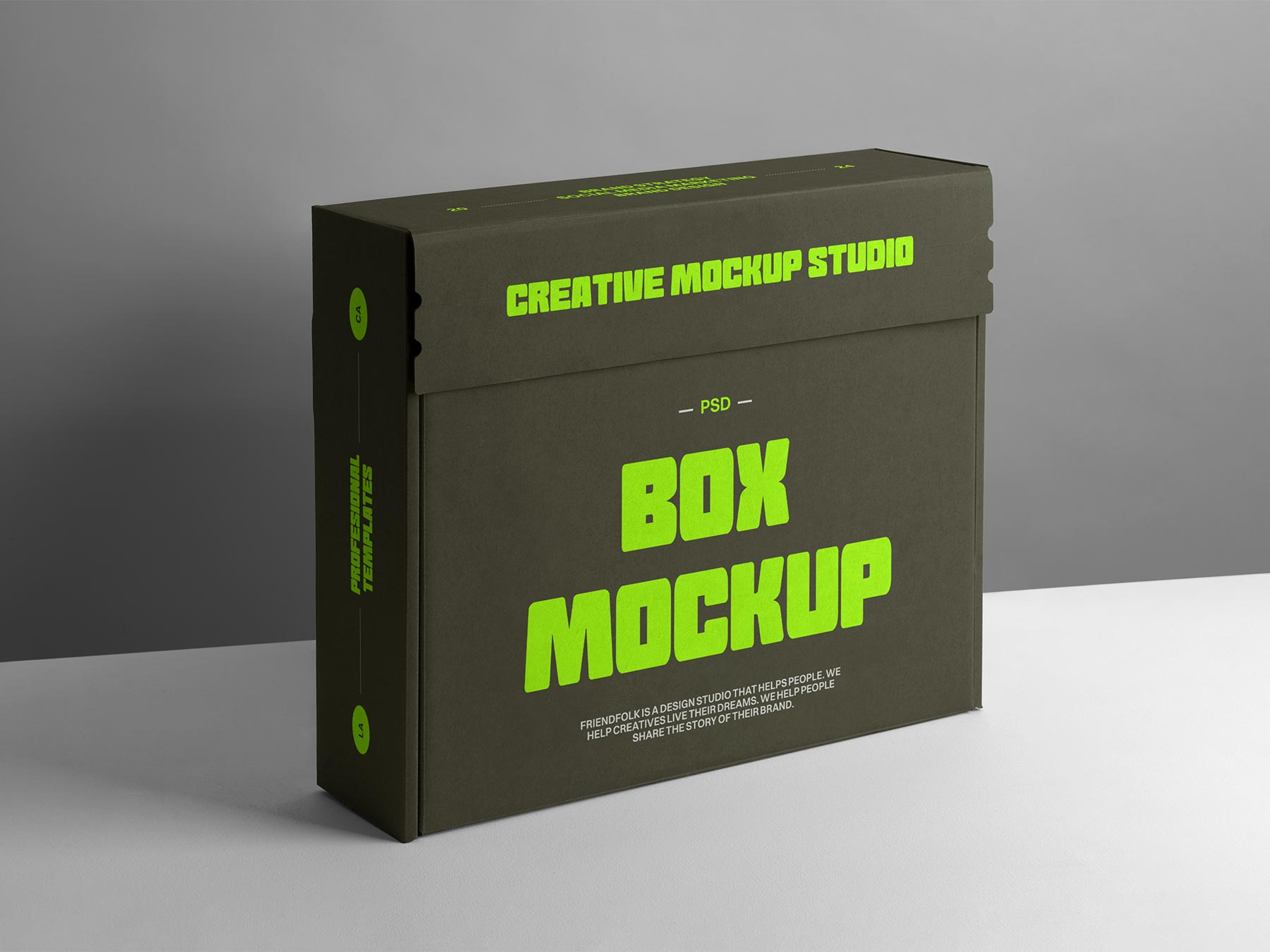 Standing Packaging Box Mockup (Free Download)