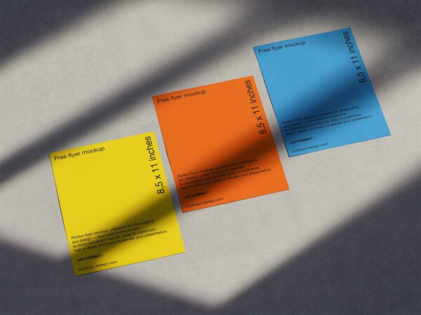 US Letter Flyer Shadow Free Mockup Set