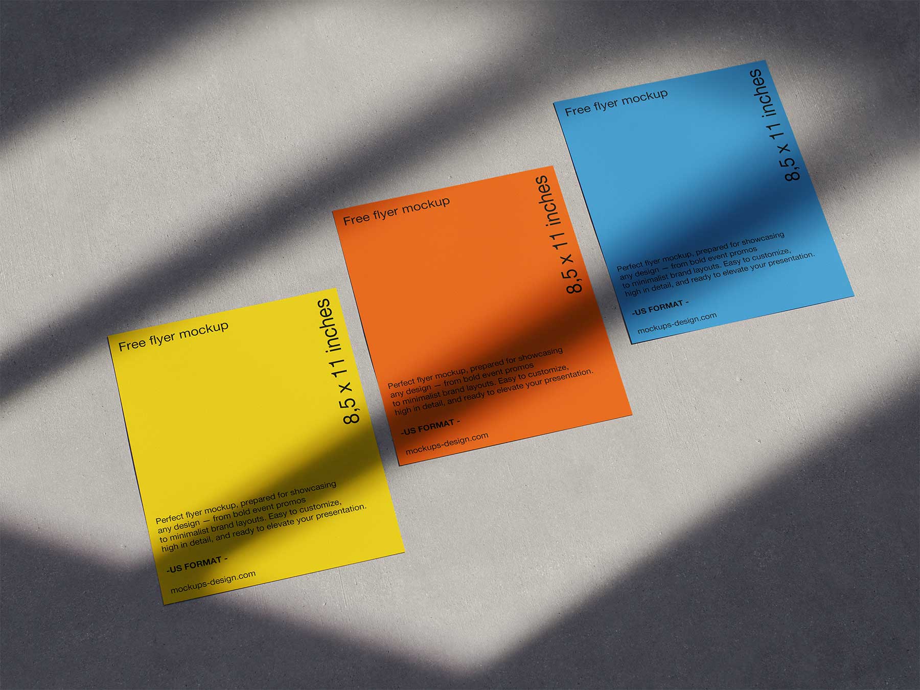US Letter Flyer Shadow Free Mockup Set