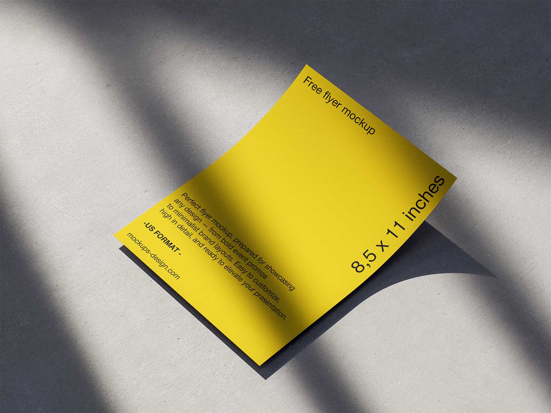 US Letter Flyer Shadow Free Mockup Set