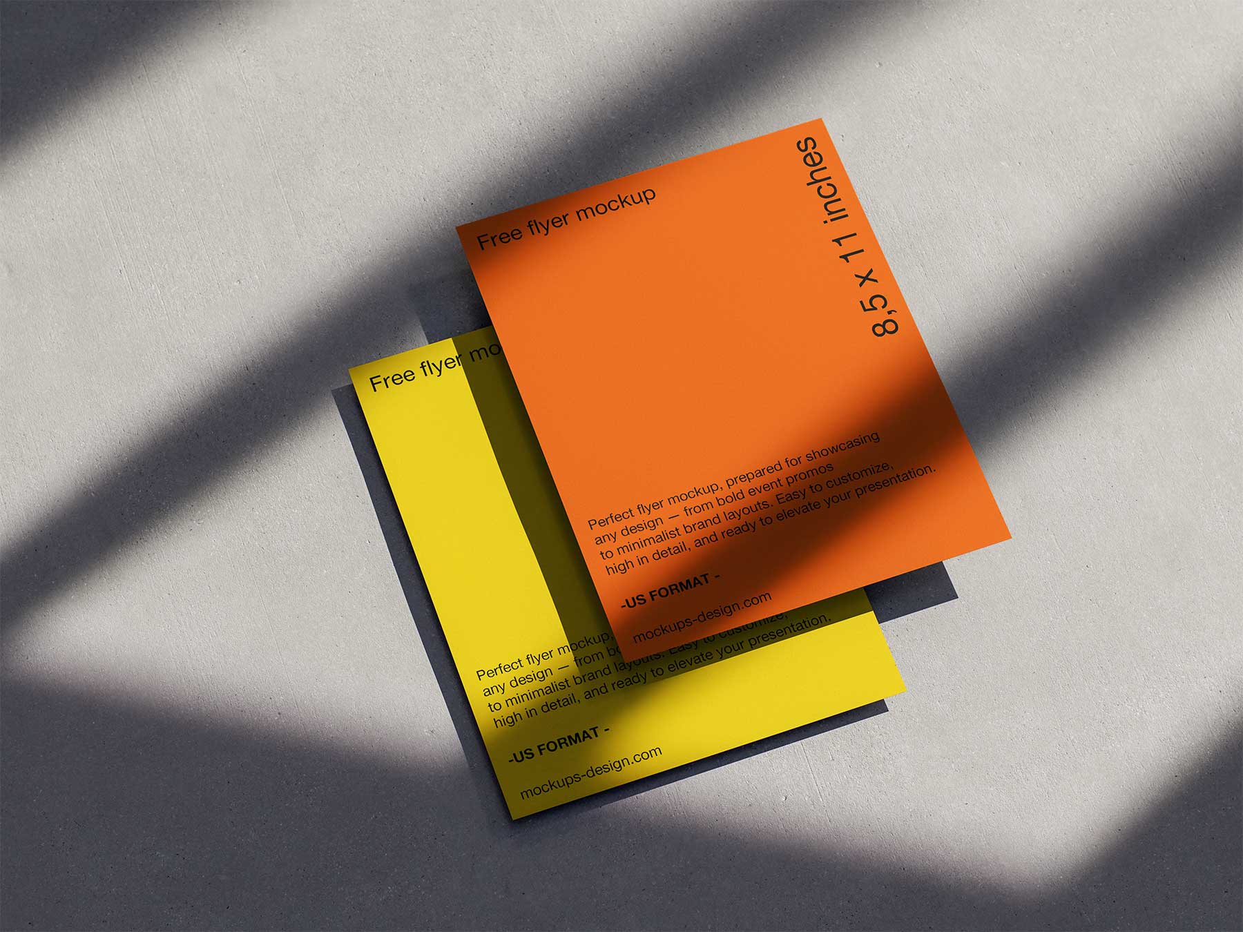 US Letter Flyer Shadow Free Mockup Set