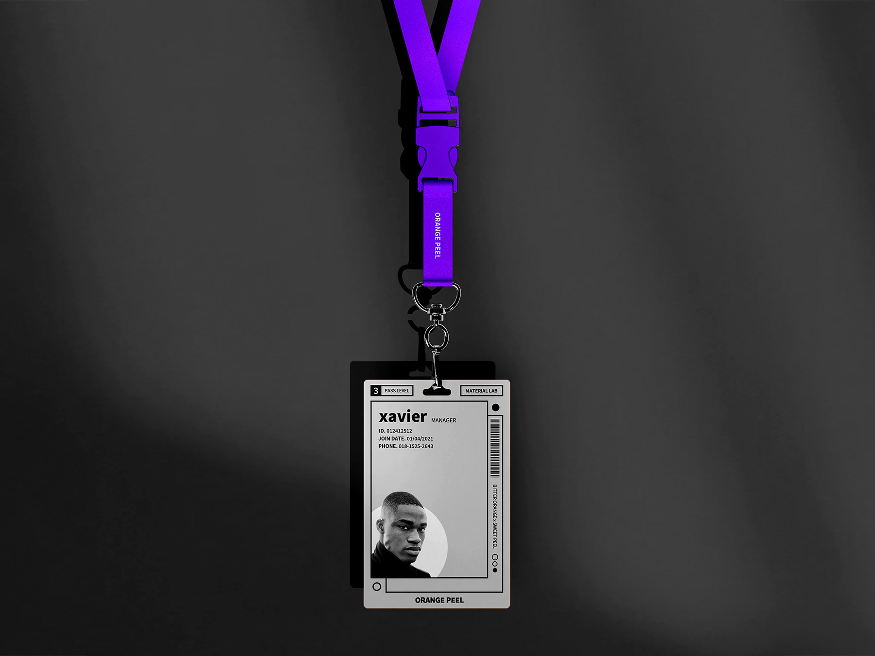 Vertical ID Card Badge Lanyard Mockup