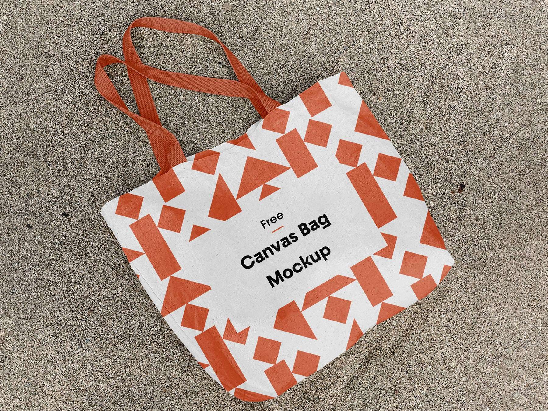 Canvas Tote Bag on Sand Free Mockup