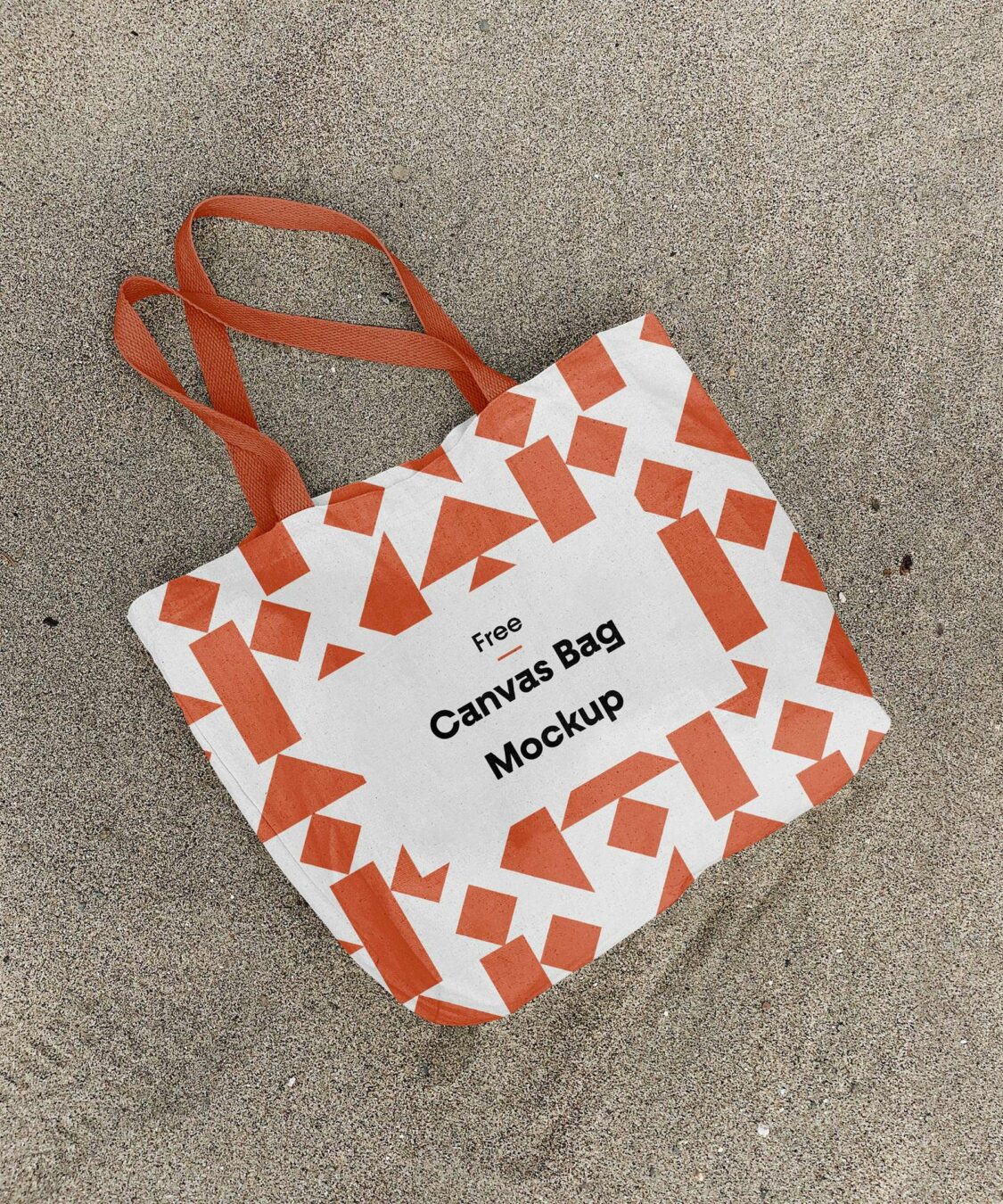 Canvas Tote Bag on Sand Free Mockup