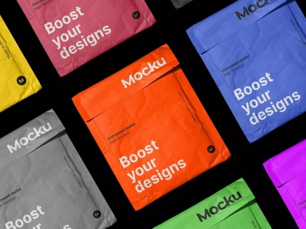 Distressed Padded Mailer Envelope Free Mockup