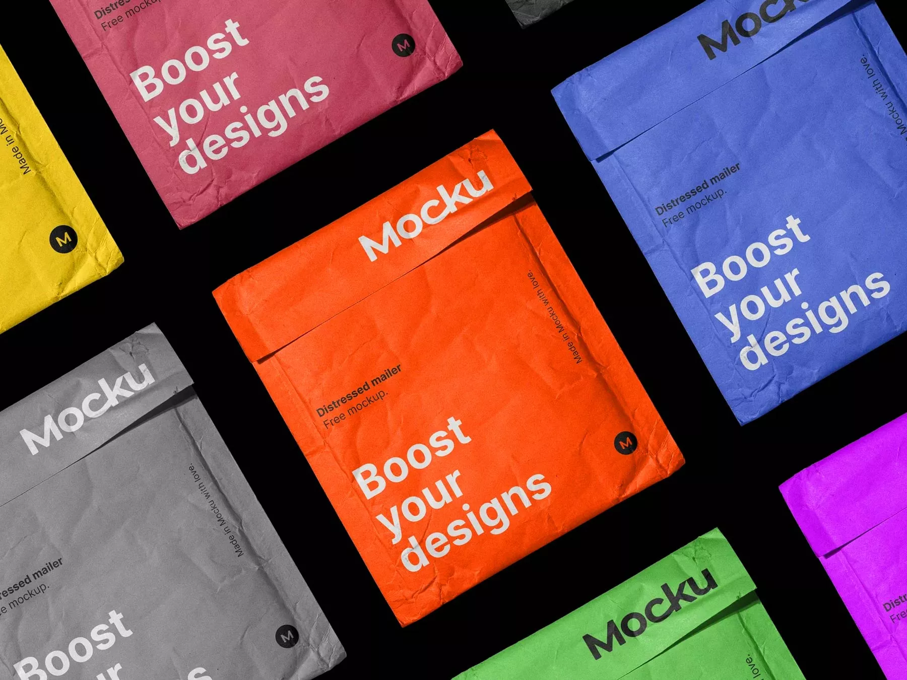 Distressed Padded Mailer Envelope Free Mockup