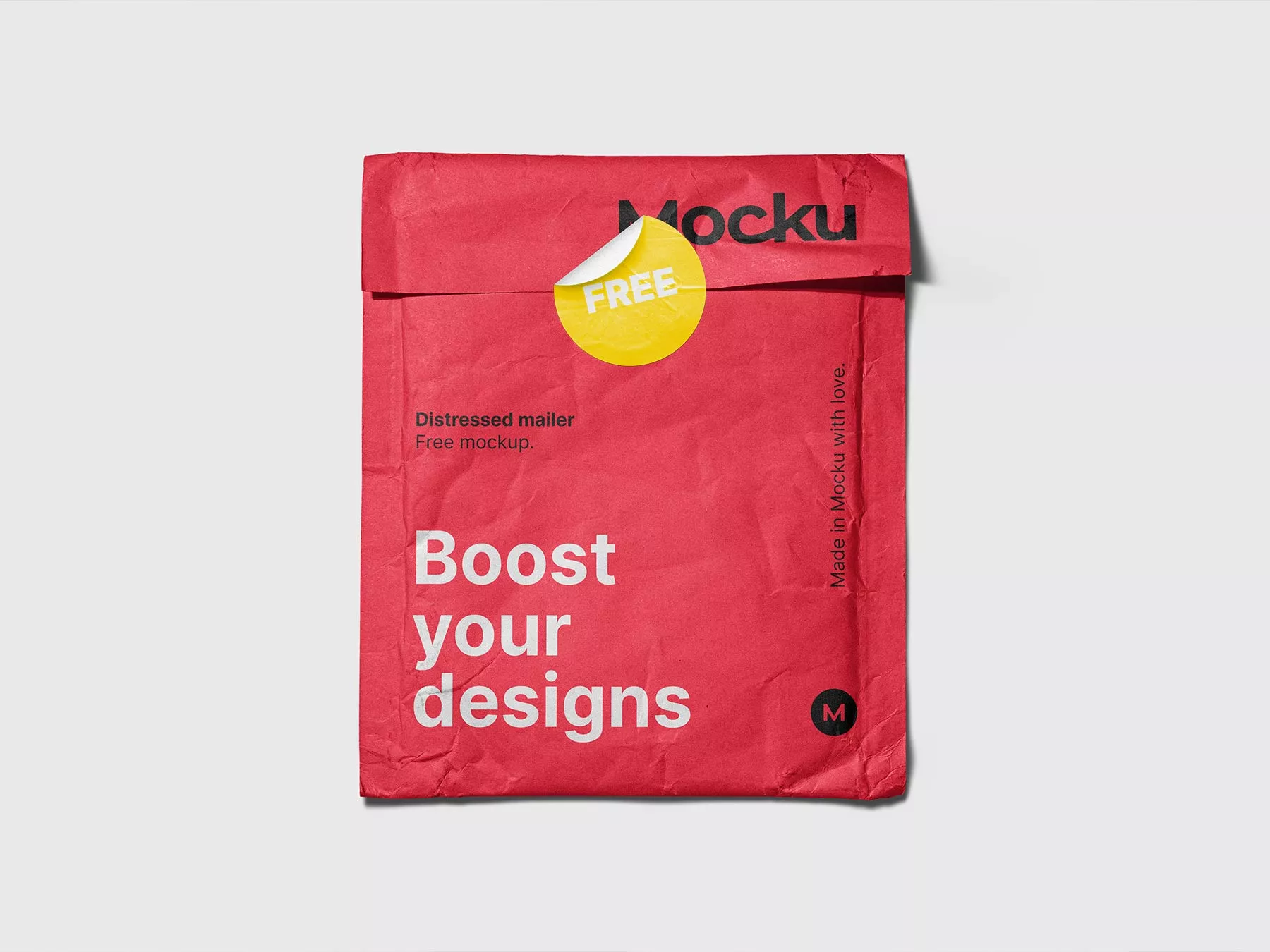 Distressed Padded Mailer Envelope Free Mockup