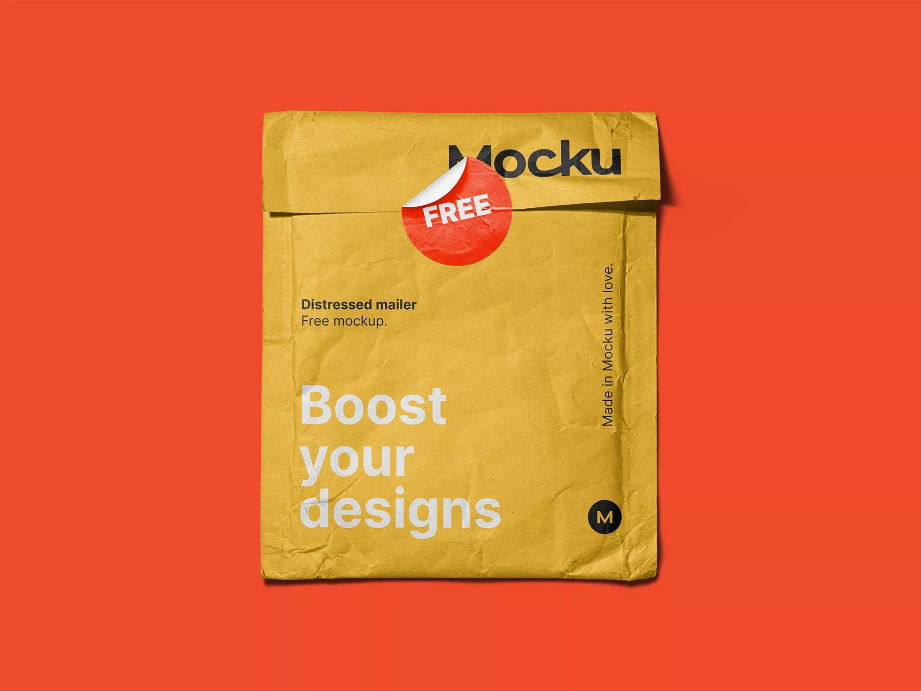 Distressed Padded Mailer Envelope Free Mockup
