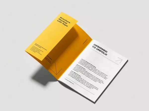 Free A5 Brochure Mockup with Flaps