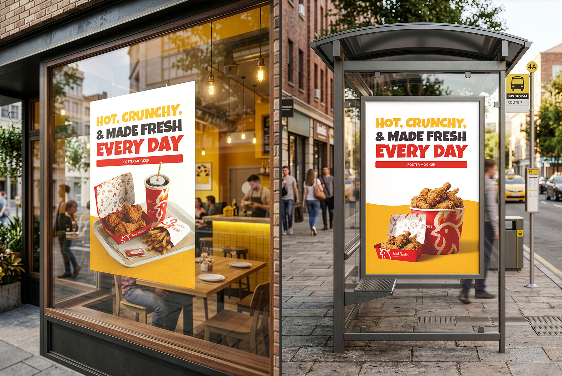 Free Fast Food & Fried Chicken Branding Mockup Bundle