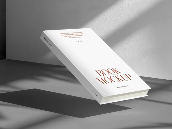 Free Floating Hardcover Book Mockup