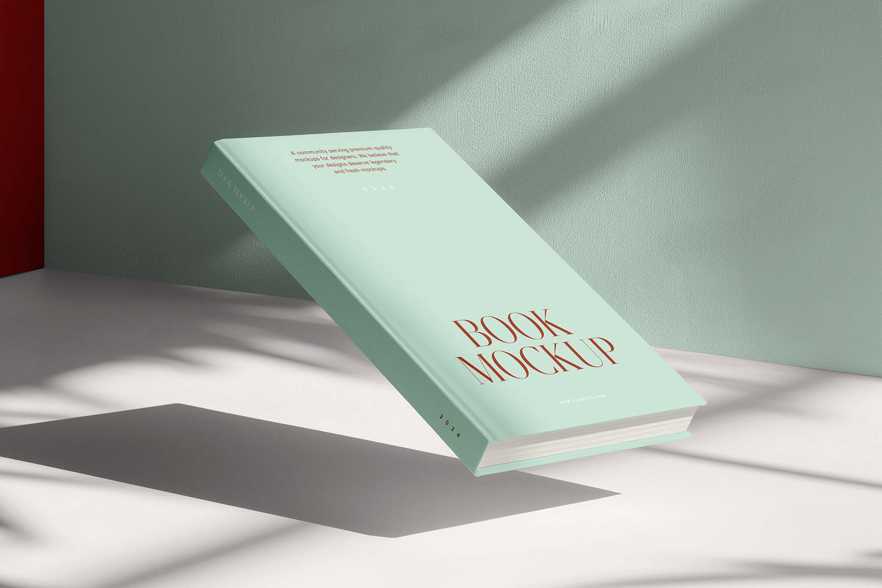 Free Floating Hardcover Book Mockup