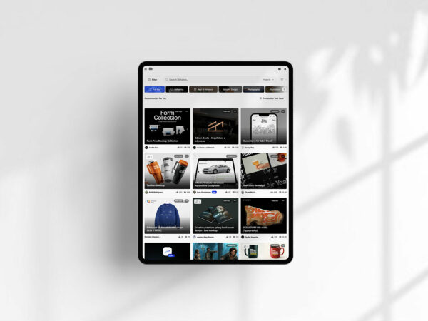 Free iPad Pro Mockup with Background Shadows