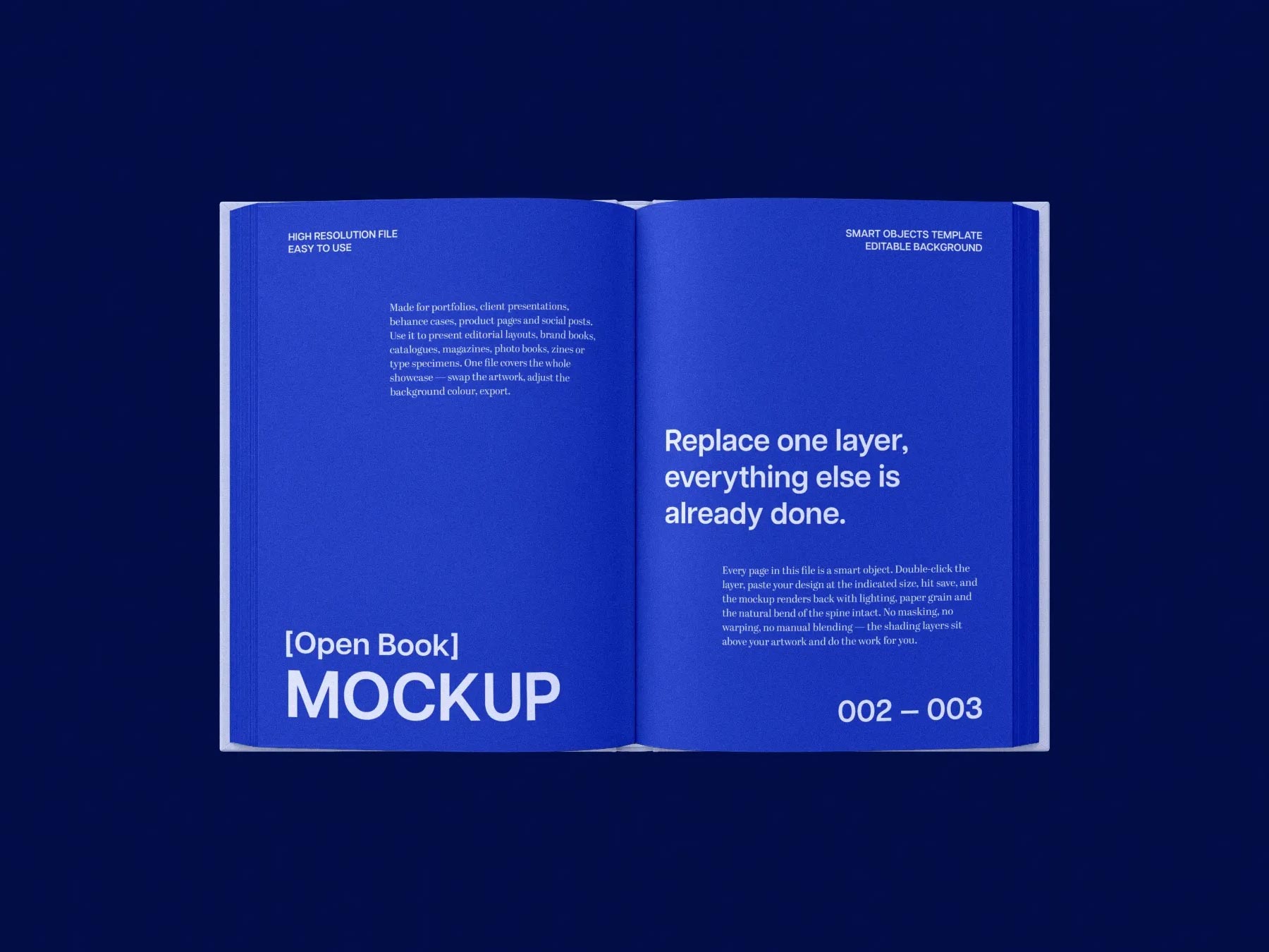 Free Open Hardcover Book Spread Mockup